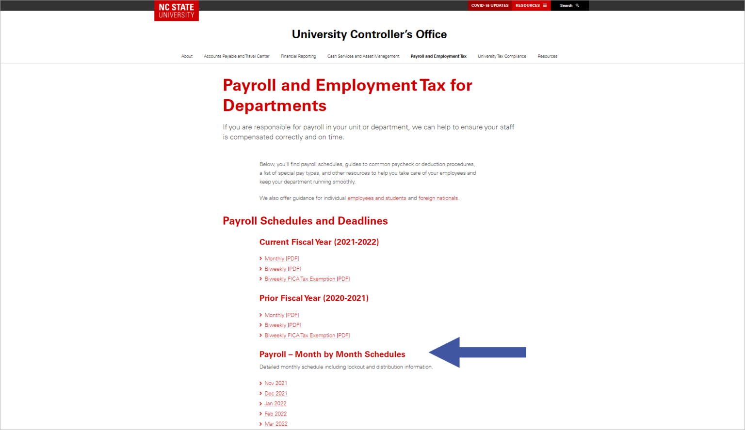 Where can I find the university’s payroll lockout calendars? Finance